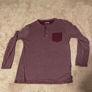 Express Maroon Henley Long sleeve Medium
